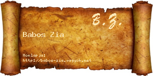 Babos Zia névjegykártya